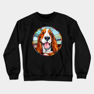 Stained Glass Basset Hound Crewneck Sweatshirt